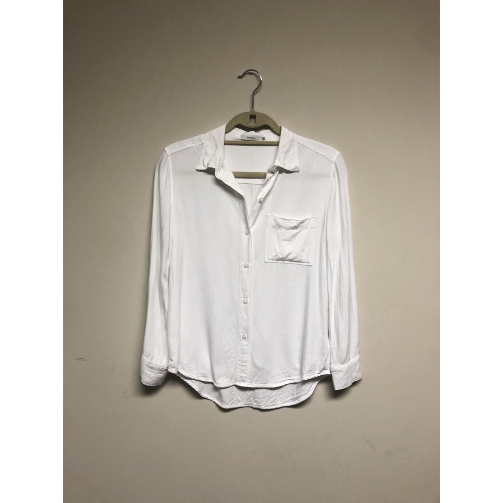 Aritzia White Button Down Shirt - Soft and Drapey!